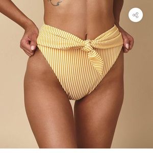 Paula canary stripe bikini bottoms